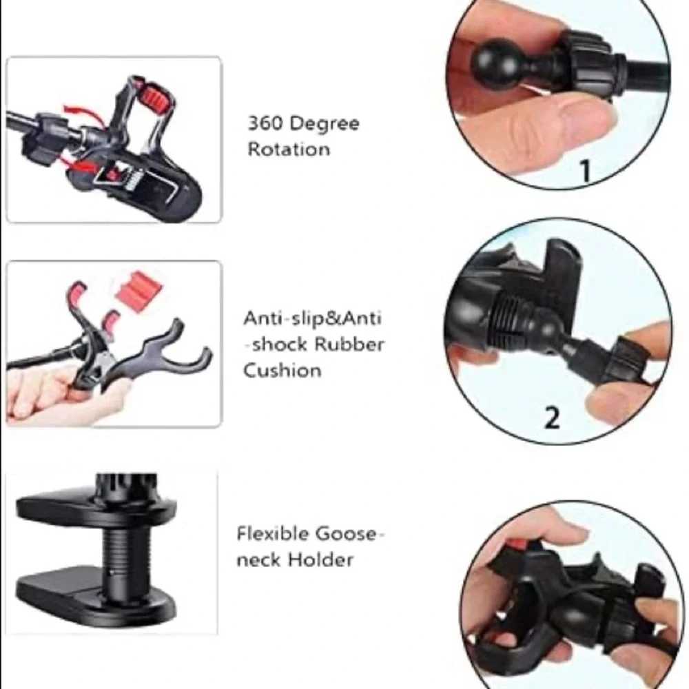 Phone Holder , Lazy Bracket Flexible Long Arms for All Mobile - Universal Cell P